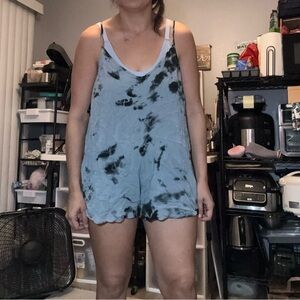 Blue/Black Tie-Dye Romper – Hawaiʻi Boutique – Size M